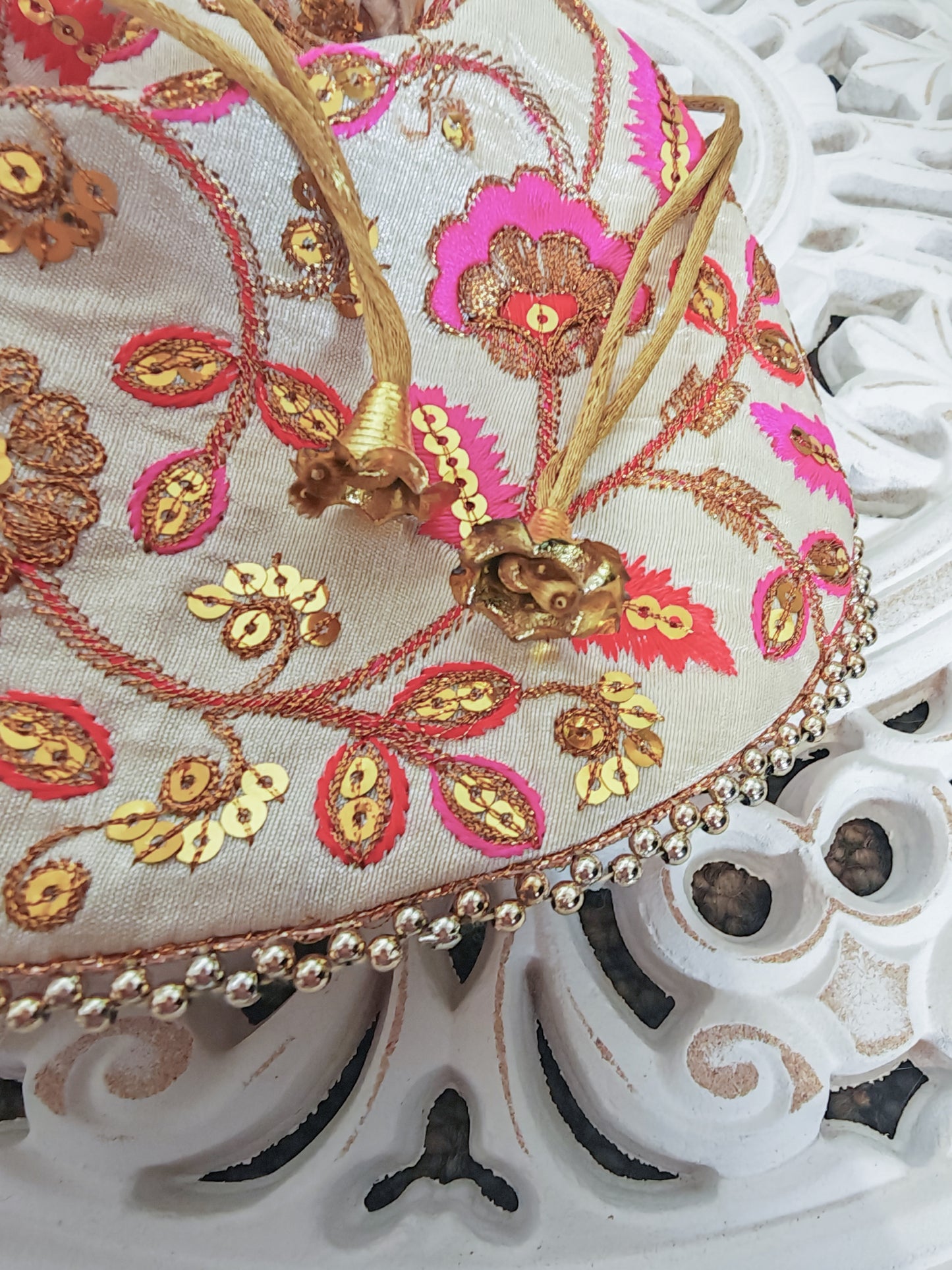 Embroidered Pouch Bag