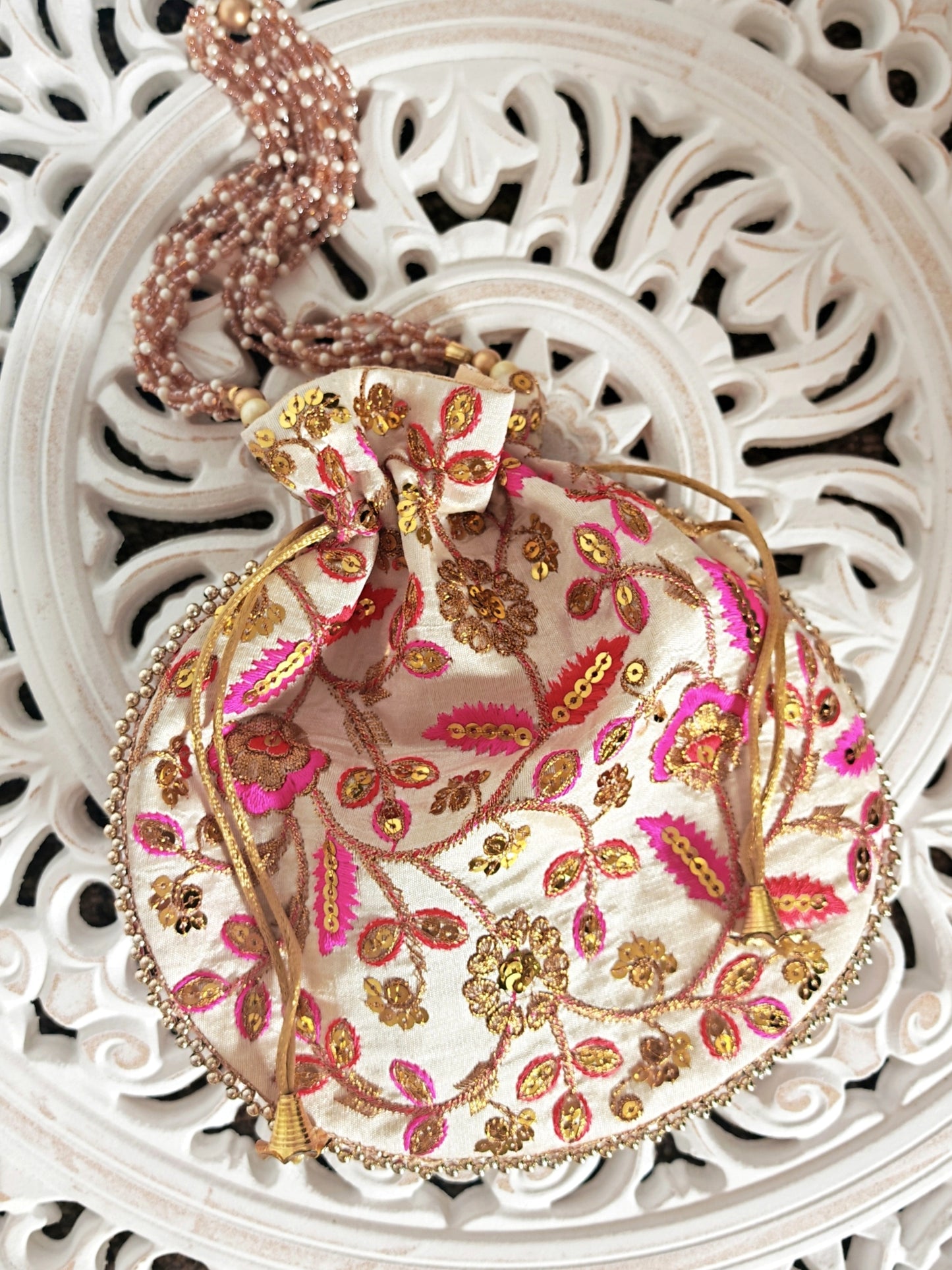 Embroidered Pouch Bag