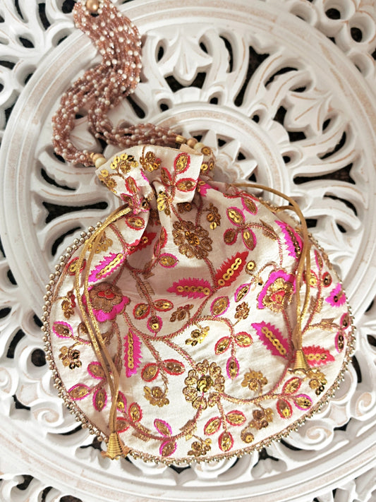 Embroidered Pouch Bag