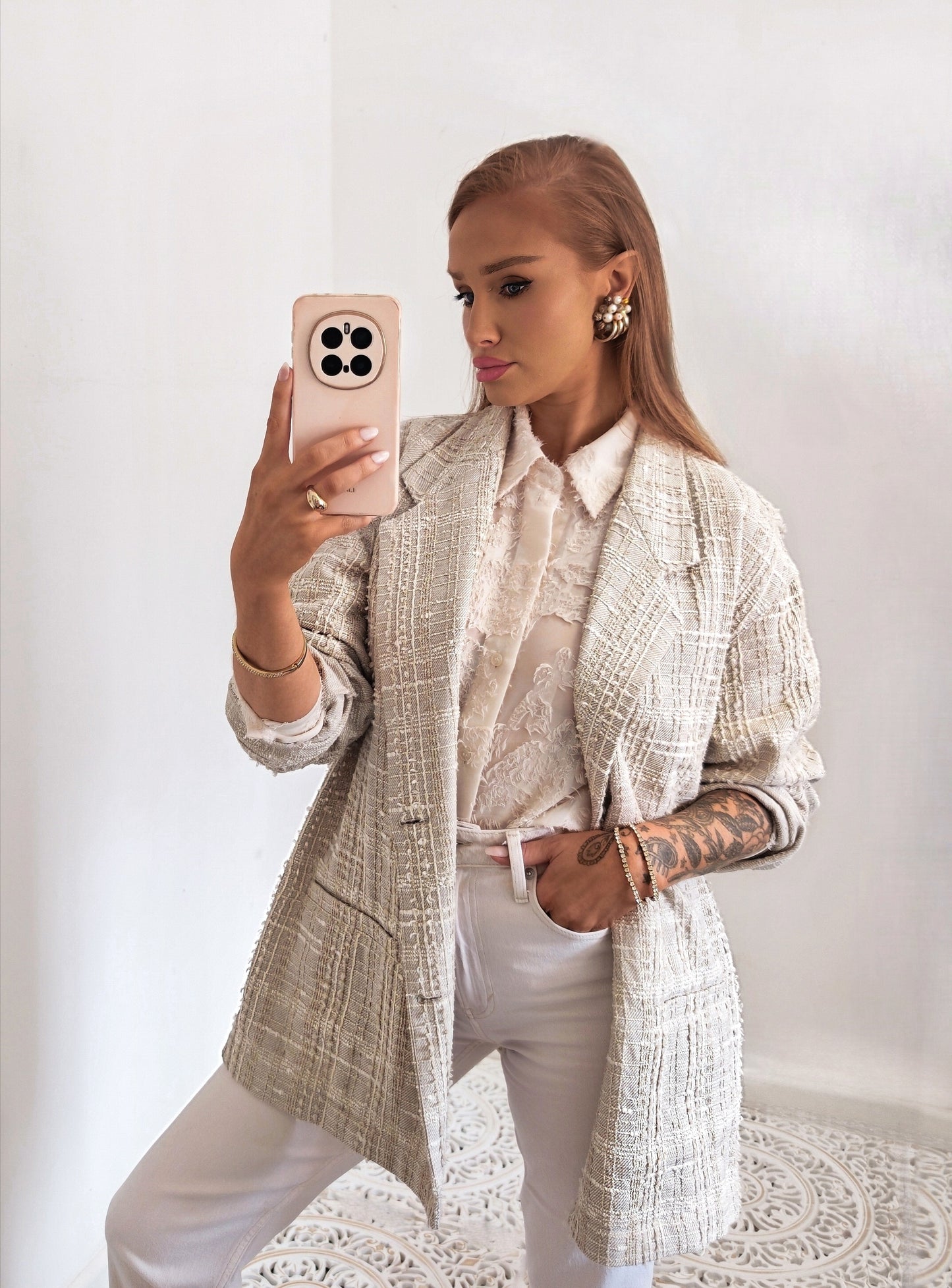 Emporio Armani Oversized Bouclé Blazer | UK 10