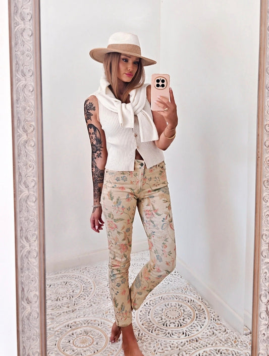 Lauren Ralph Lauren Floral Print Slim Fit Ankle Jeans | UK 6-8